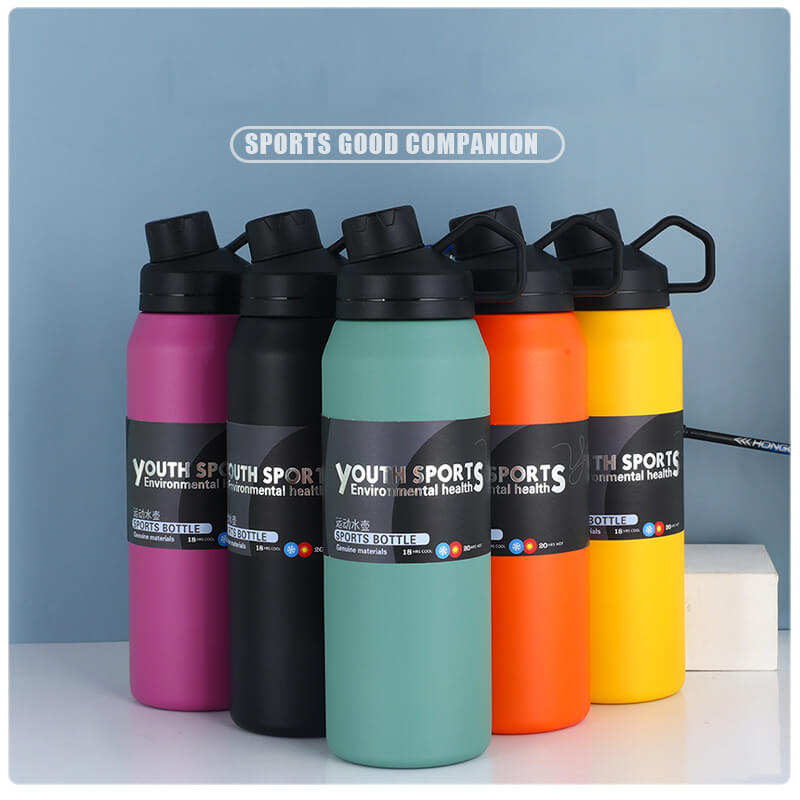 stainless steel sport water bottle with lid