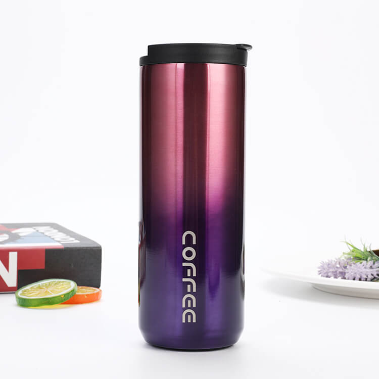 Gradient purple 13oz or 18oz Straight Thermos Coffee Cup