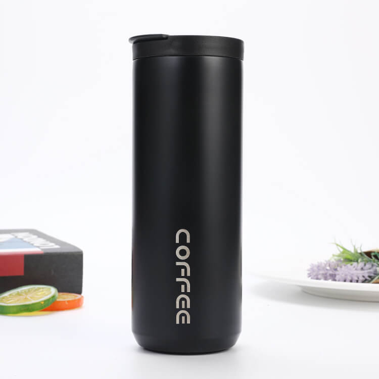 black 13oz or 18oz Straight Thermos Coffee Cup