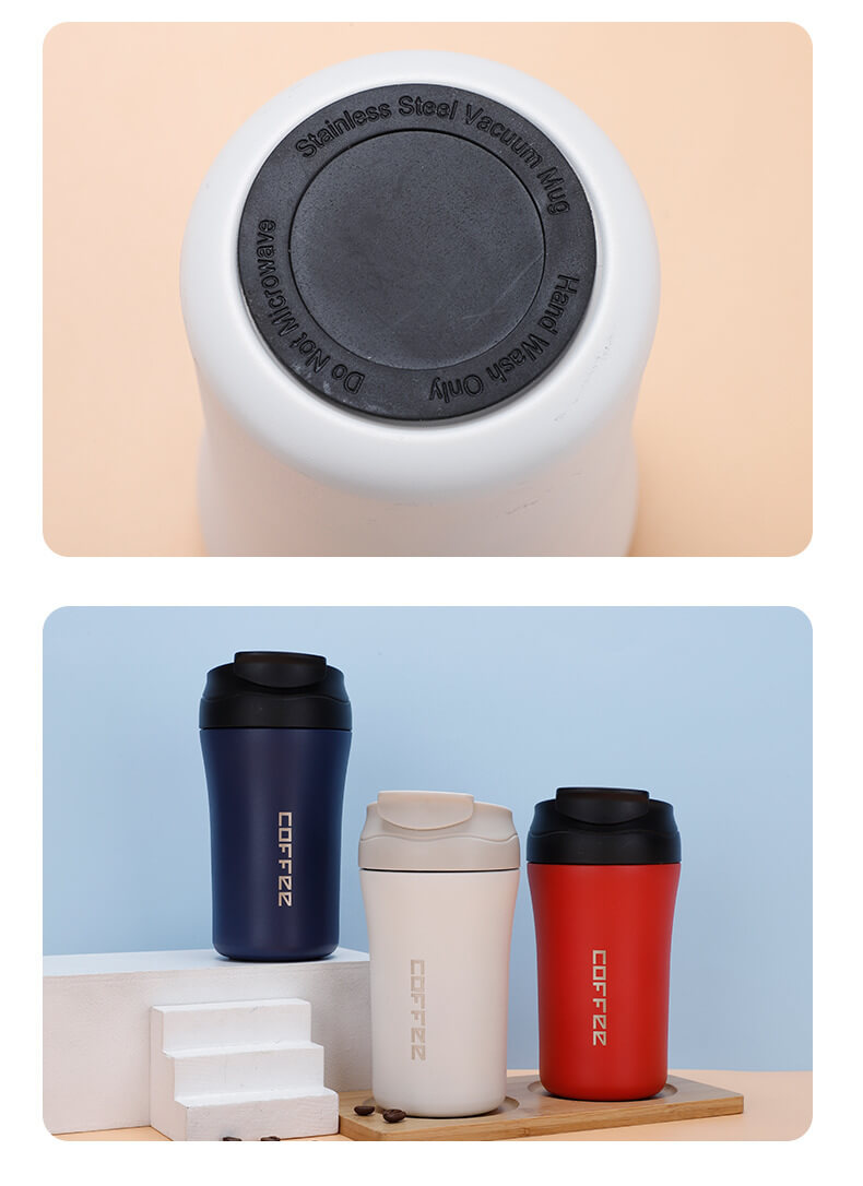 13oz Insulated Coffee Mug with Straw Lid bottom detail